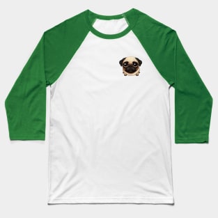 Small Version - Delightful Pug Design Baseball T-Shirt